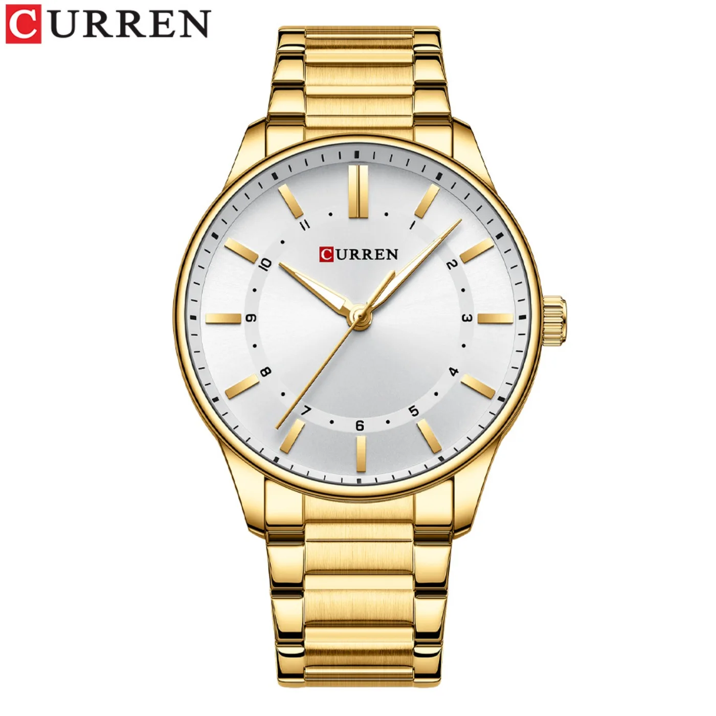 CURREN 8430 Classic Fashion Men's Quartz Watch Luminous Simple Gold Stainless Steel Business Casual Watches for Men Reloj Hombre view 4