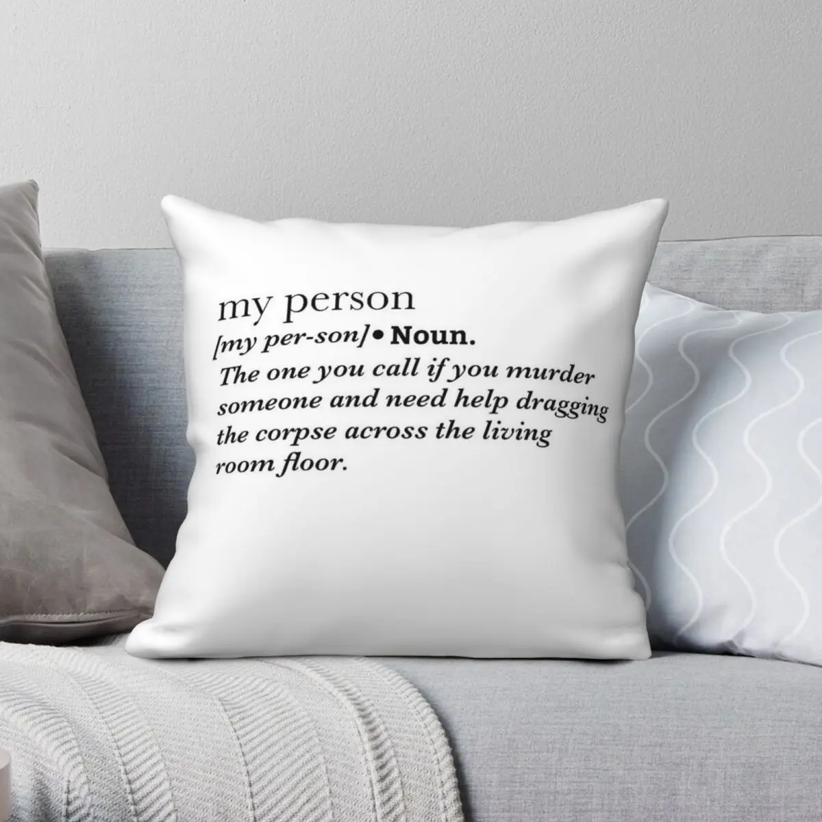 My Person Grey's Anatomy Square Pillowcase Polyester Linen Velvet Pattern Zip Decor Car Cushion Cover 45x45