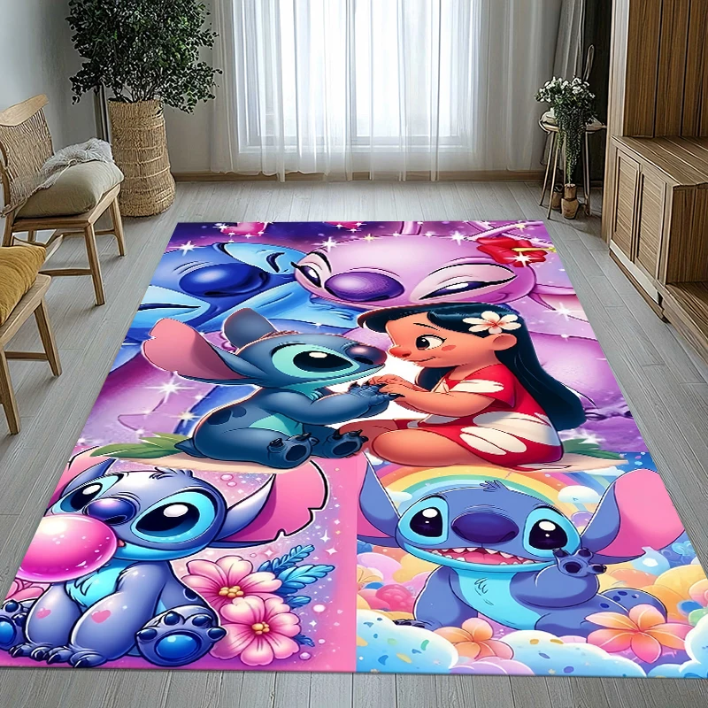 Tapis de salon antidérapant Kawaii S-Stitchs, tapis doux pour chambre à coucher, salle de jeux pour enfants, canapé, décoration intérieure, paillasson, cadeau