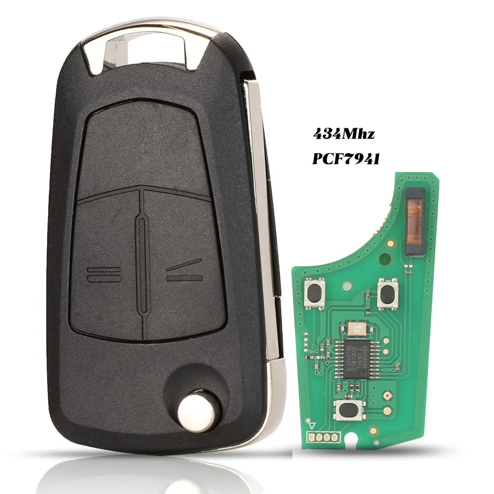 jingyuqin WALKLEE Remote Key suit Fod 2 Button 433Mhz PCF7941 For Opel/Vauxhall Astra H 2004-2009 Zafira B 2005 - 2013 Car Flip
