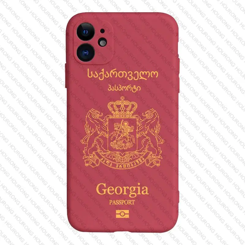 Georgia Passport Cover Case for iPhone 16 15 14 Pro Max 13 12 11 Mini X XS XR 7 8 6S Plus SE