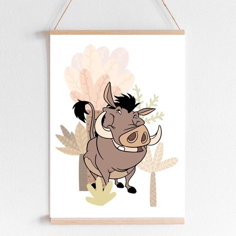 سيمبا والأصدقاء الفن يطبع الأسد الملك الملصقات الكلاسيكية الكرتون حائط لوح رسم صور الاستوائية ديكور غرفة الطفل