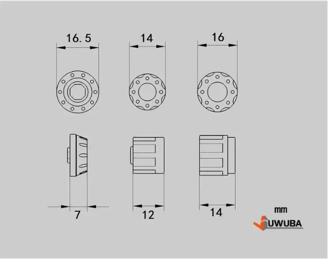 RC 1/14 Maßstab Radnabenabdeckung M4 Sicherungsmutterabdeckung Spindelkopf für Tamiya Dump für SCANIA MAN VOLVO LKW Kipper DIY Teile – Detail 5