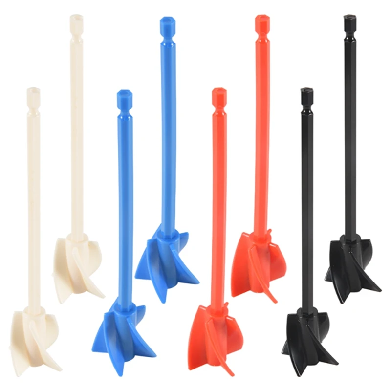 8 قطع من مجاذيف خلاط الراتنج، مرفق خلاط إيبوكسي للخلط القوي، خلاط طلاء قابل لإعادة الاستخدام، مرفق محرك الطلاء-A99X