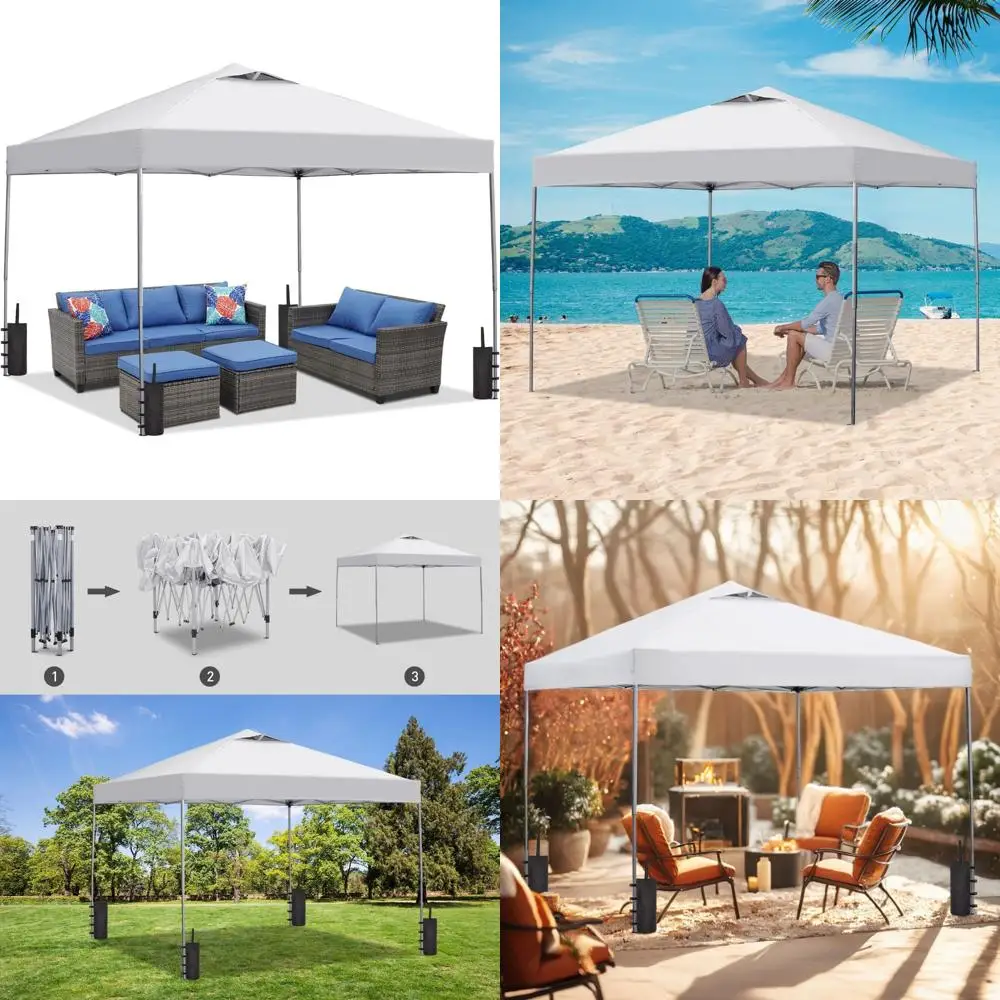 

Portable Outdoor Canopy Tent - 10x10 Instant Gazebo, Commercial Shelter, Patio Tent, White Color, Suitable for Various Events