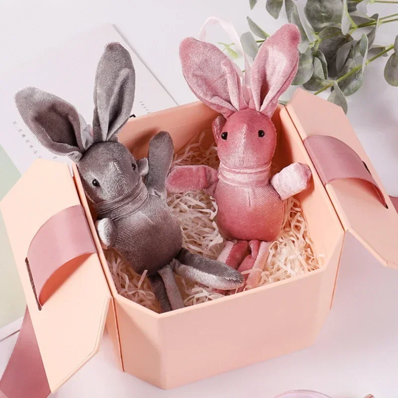 1pc 20CM Rabbit Plush Toy Keychain Pendant Valentine's Day Gift Doll Accessory Gift  Charms Plush Toy Pendant Backpack Ornaments