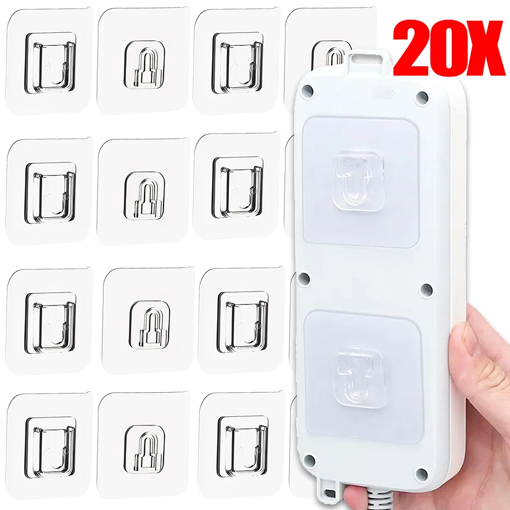 Double-Sided Adhesive Wall Hooks Hanger Strong Transparent Suction Cup Sucker Hooks Kitchen Bathroom Storage Plug Socket Holders