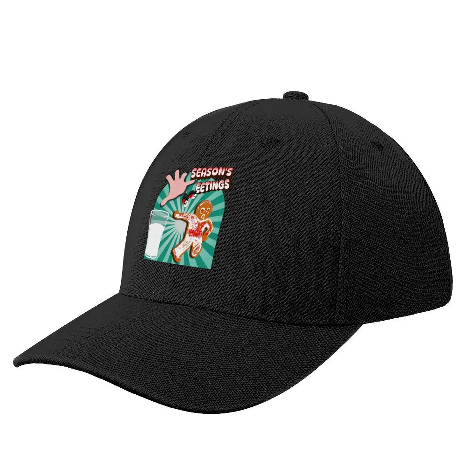 Seasons Greetings Gingerbread Running Man Baseball Cap |-F-| tea Hat Golf Cap summer hat Girl Men's