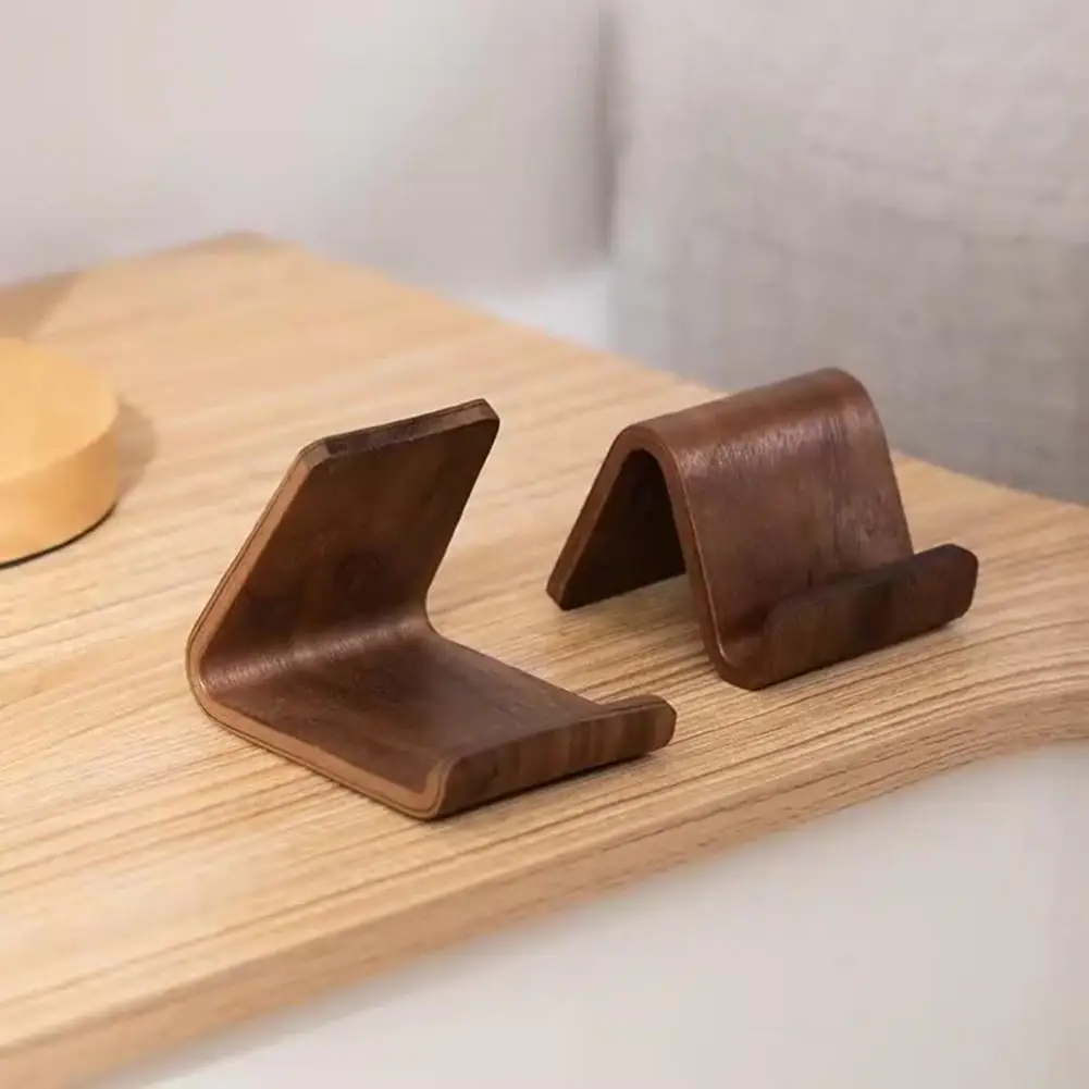 

Walnut Solid Wood Phone Stand Mobile Phone Stand Creative Desktop Phone Support Rack for Home Travel Office