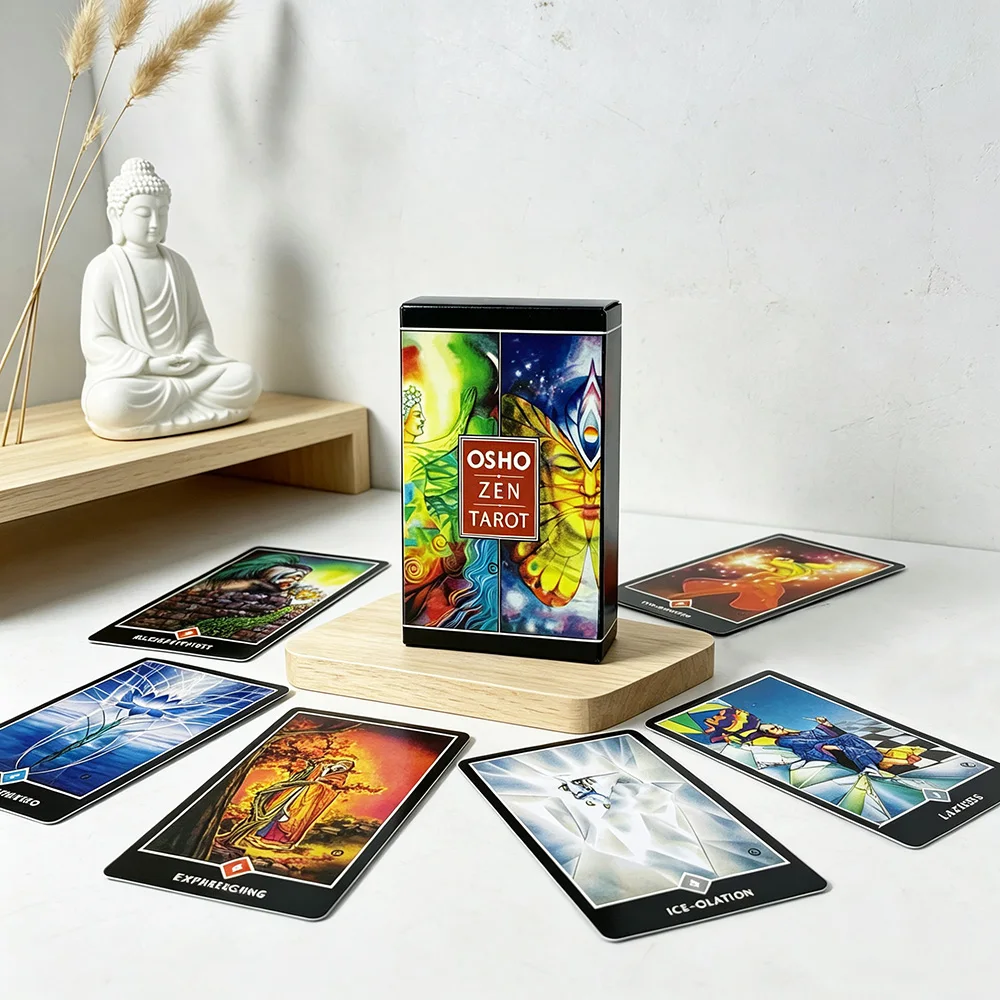 Osho Zen Tarot Cards 79Pcs English Version Divination Board Game Cards Game– Mindfulness & Meditation Deck for Spiritual Growth
