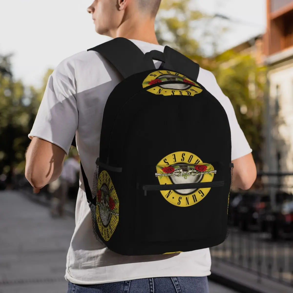Heavy Metal Guns N Rose Rock Band Steampunk Music Backpack Daypack Large Capacity Kids BookBag School Bag Shoulder Bags