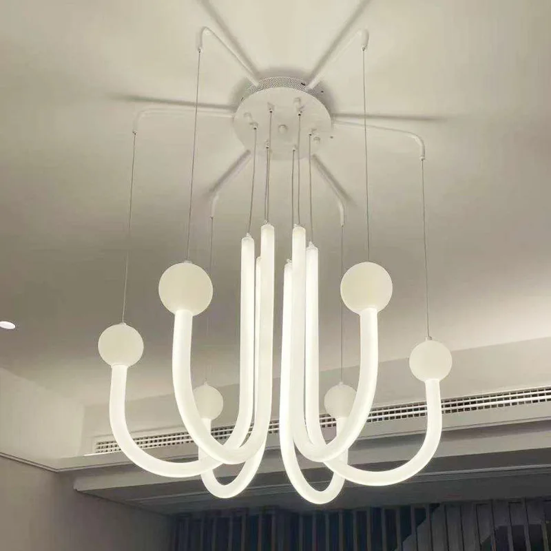 Designer restaurant lights retro modern minimalist art creative personality cream style model room hotel living room chandelier
