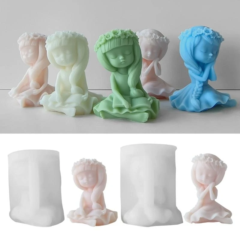 3D Pretty Girl Mould Handmade Candles Aroma Wax Soap Molds for Decoration