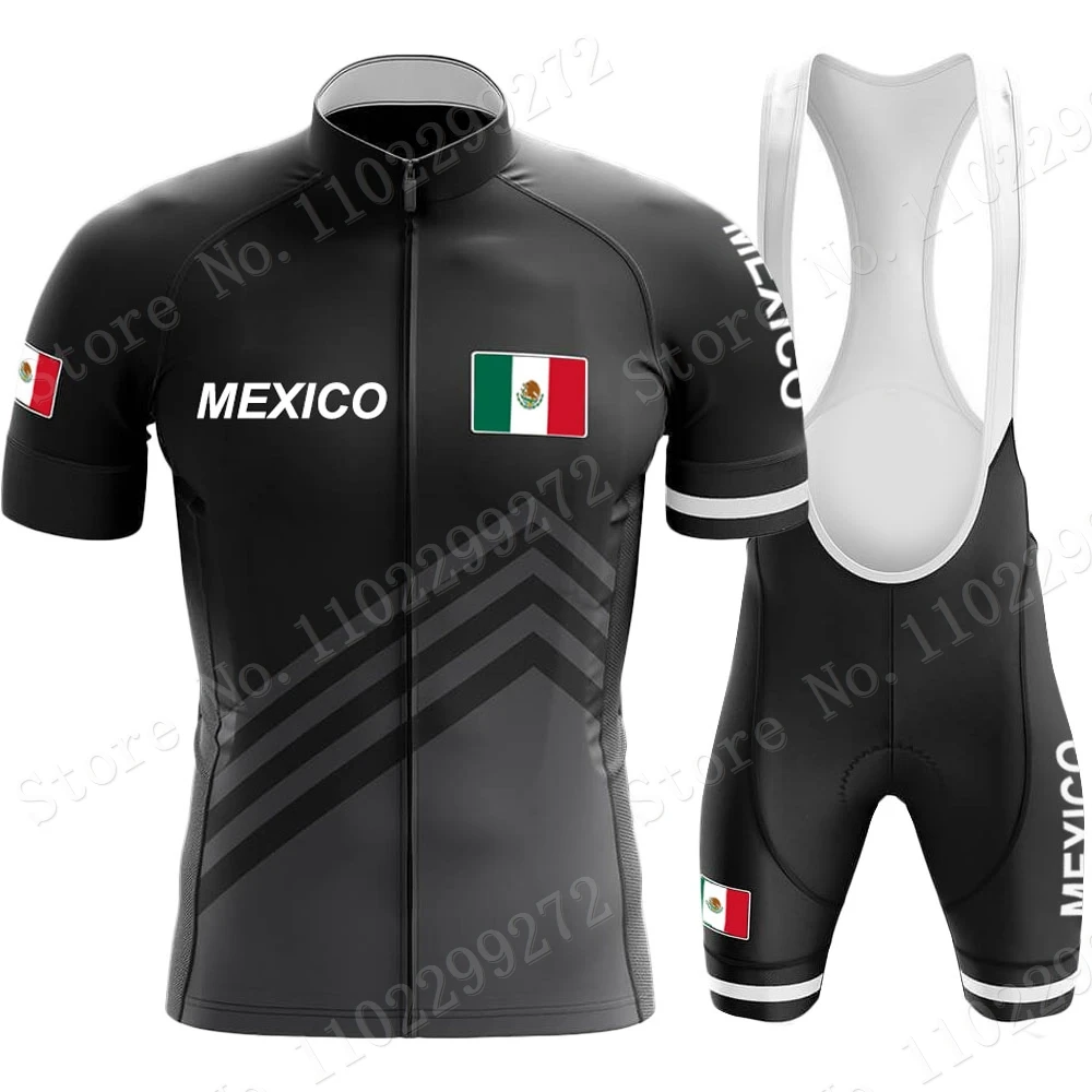 New Mexico National Team 2024 Cycling Jersey Set Mexican Flag Clothing Road Bike Shirts Suit Bicycle Bib Shorts MTB Ropa Maillot