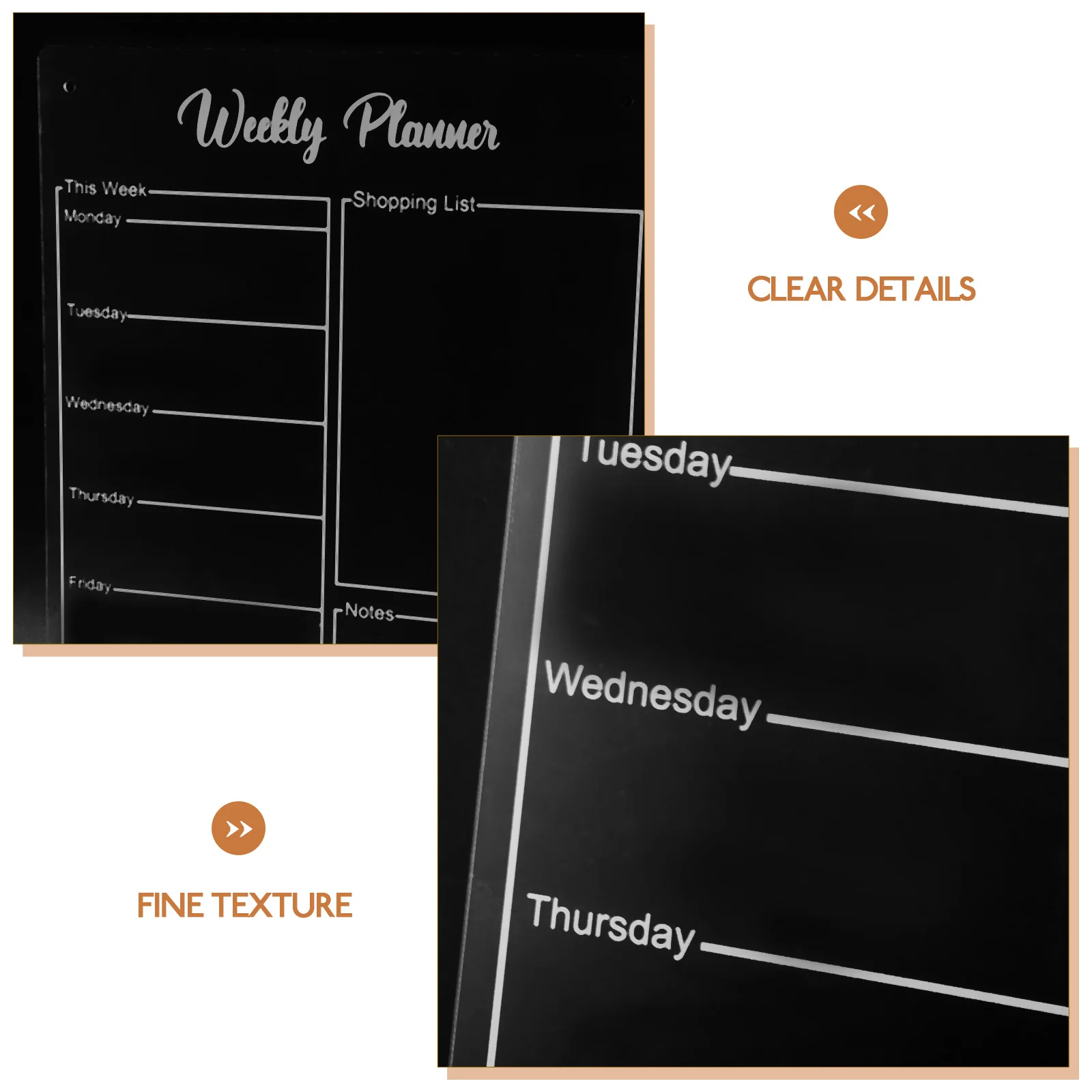 

Акриловая магнитная доска-планировщик еды, многоразовая доска для сухого стирания, еженедельный календарь, кухонный органайзер для холодильника, доска со списком дел