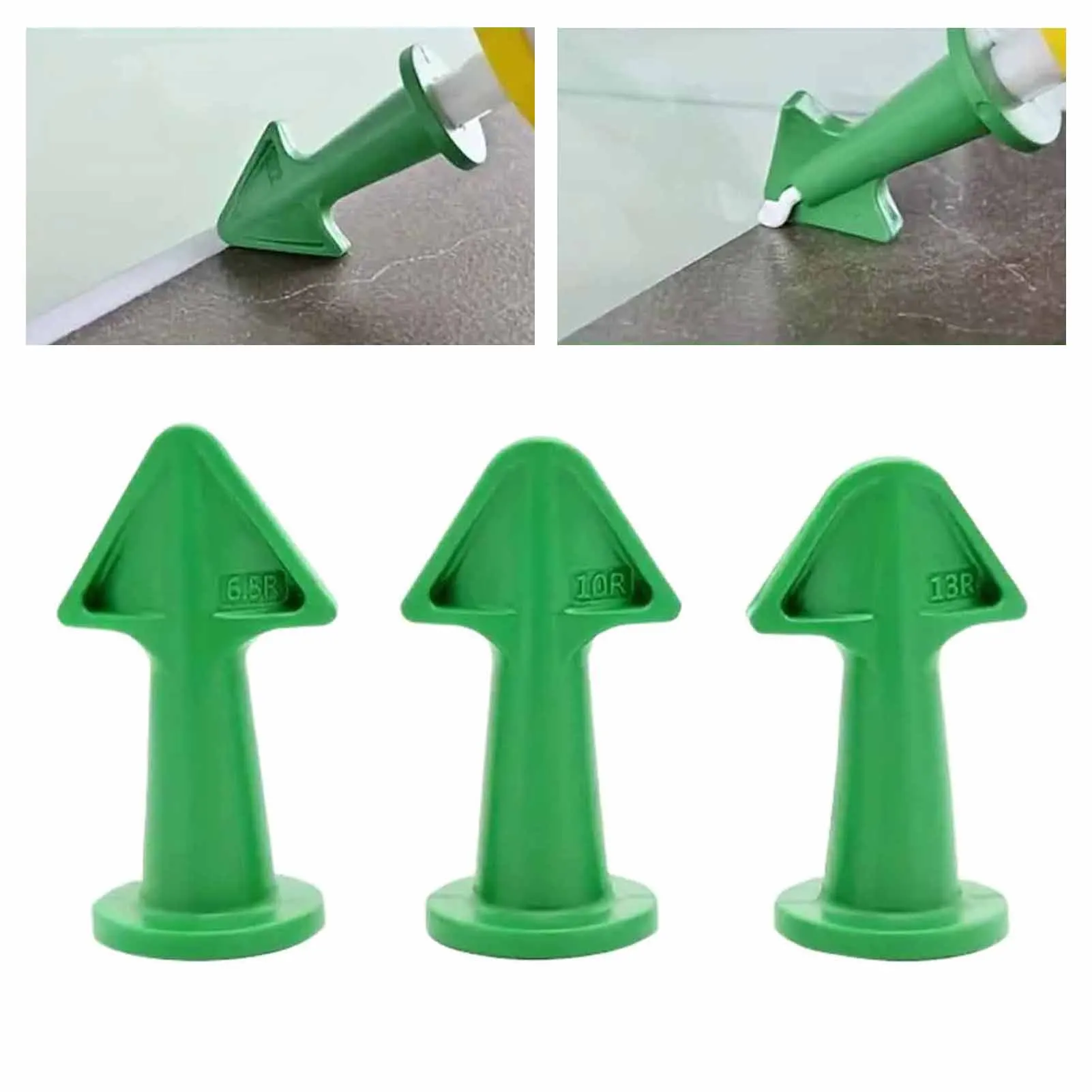 Aplicador de bocal de calafetagem, 3 peças, conveniente para usar com materiais especiais antiaderentes, adequado para varanda de janela de construção