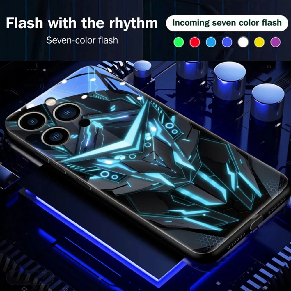 Cooles Sturm-Mech-Design Leuchtende Handyhülle LED-Licht Glasabdeckung für Samsung Galaxy S26 S25 S24 S23 S22 S21 S20 FE Plus Ultra – Detail 39