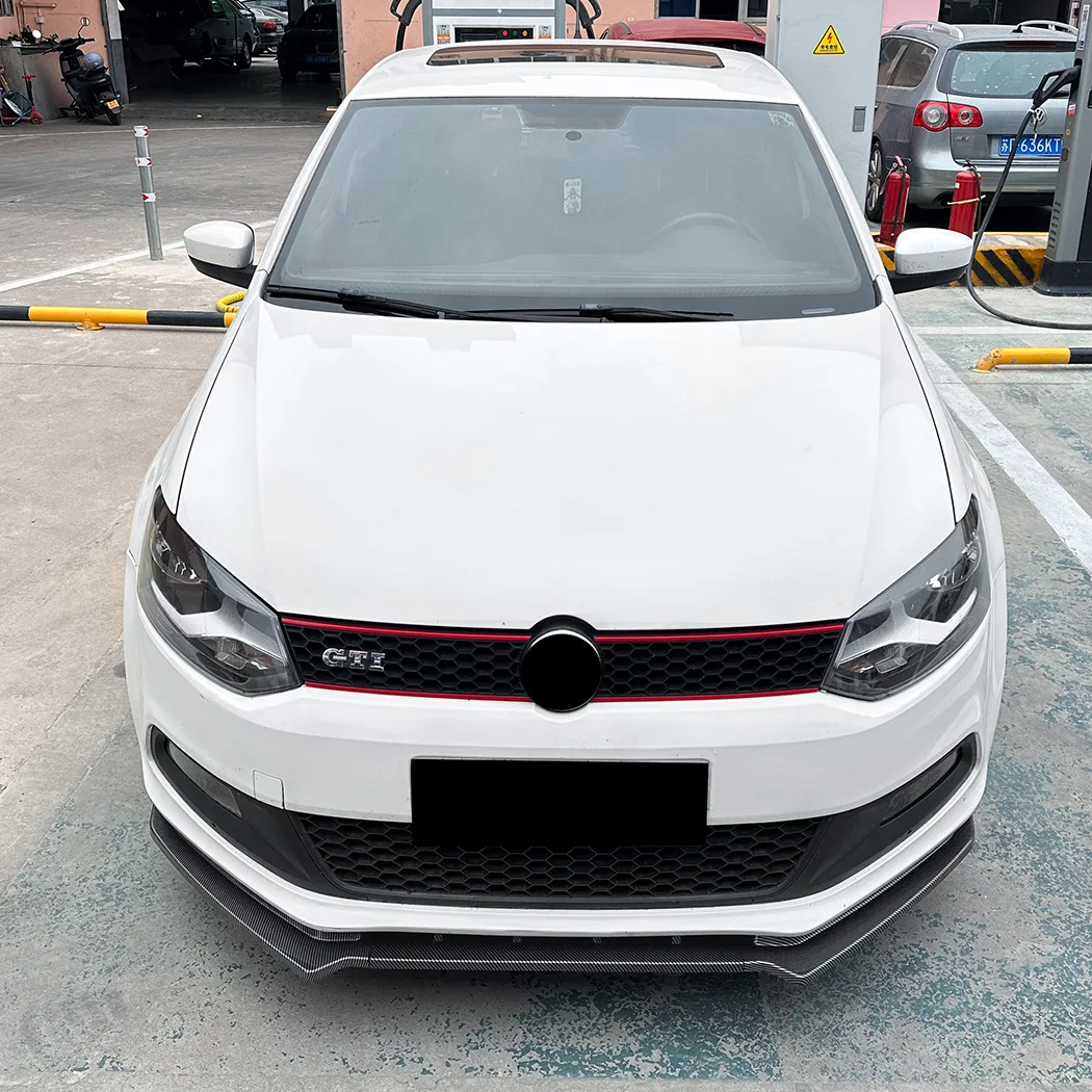 2010 إلى 2014 ل Volkswagen VW Polo MK5 6R GTI سيارة الجبهة حافة مصد السيارة الفاصل المفسد الناشر غطاء بواسطة ABS لمعان الأسود طقم الجسم