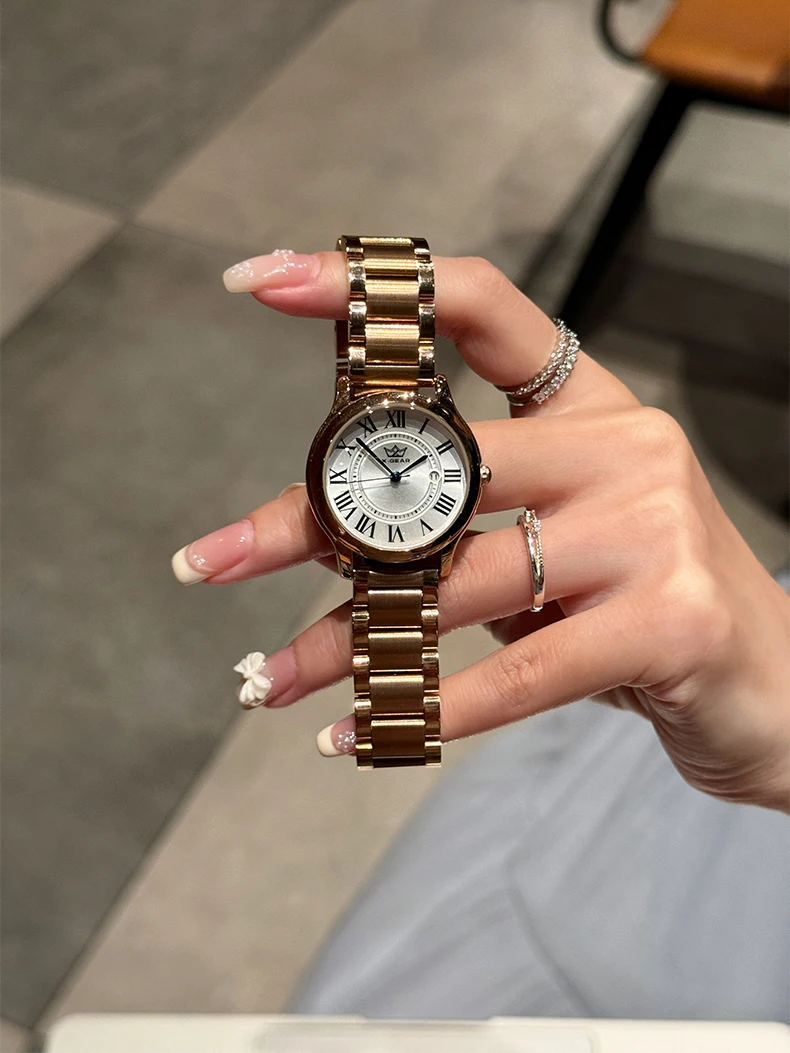 2025Кварцевые модные элегантные женские часы знаменитостей, классические простые часы с маленьким циферблатом, водонепроницаемые деловые женские часы с синей иглой