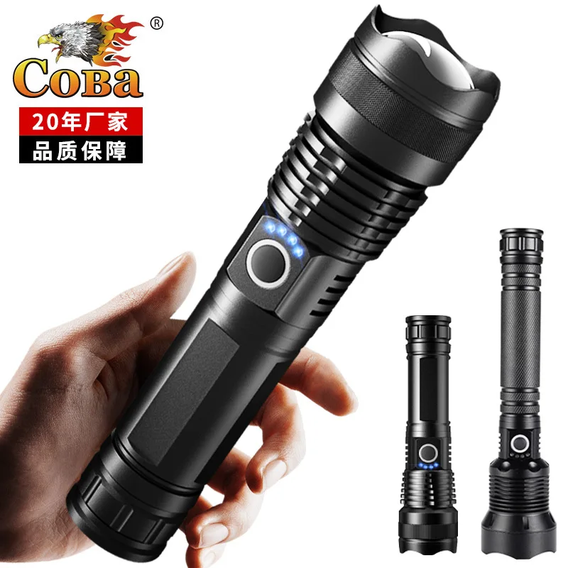 

Aluminum Alloy LED Flashlights Rechargeable USB Charging Telescopic Focus Ultra Bright Long-range Powerful for Camping Hiking