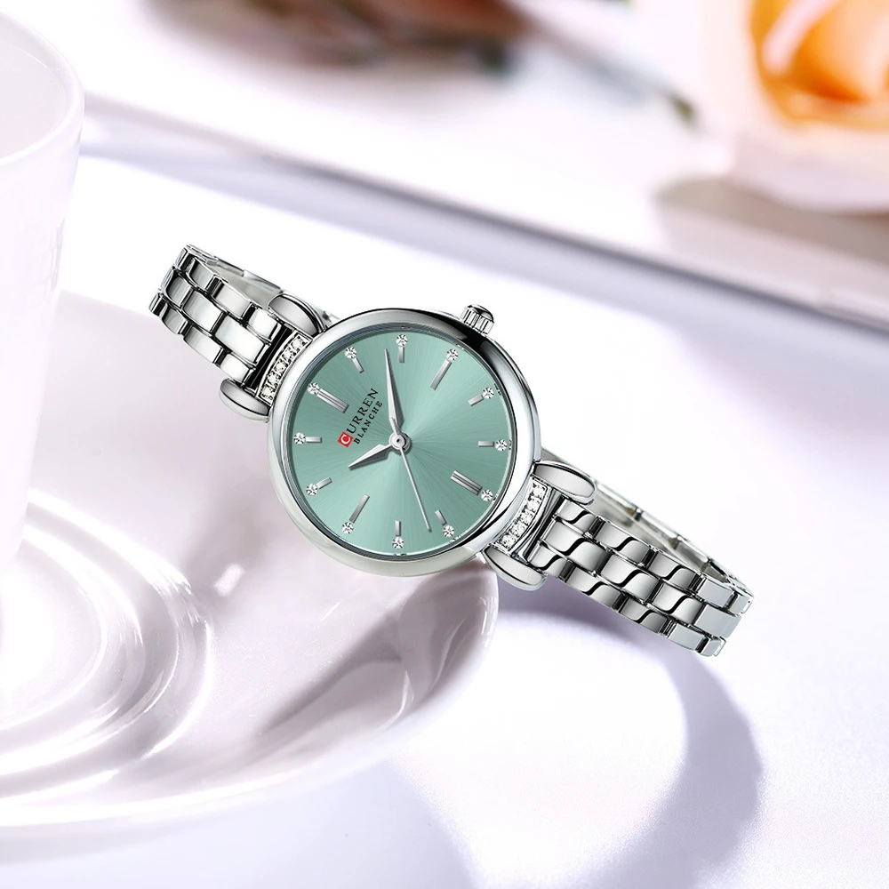 Curren 9098 موضة الماس مجموعة كوارتز ساعة نسائية فاخرة قطاع الصلب مقاوم للماء ساعات للنساء Relojes Para Damas Relógio