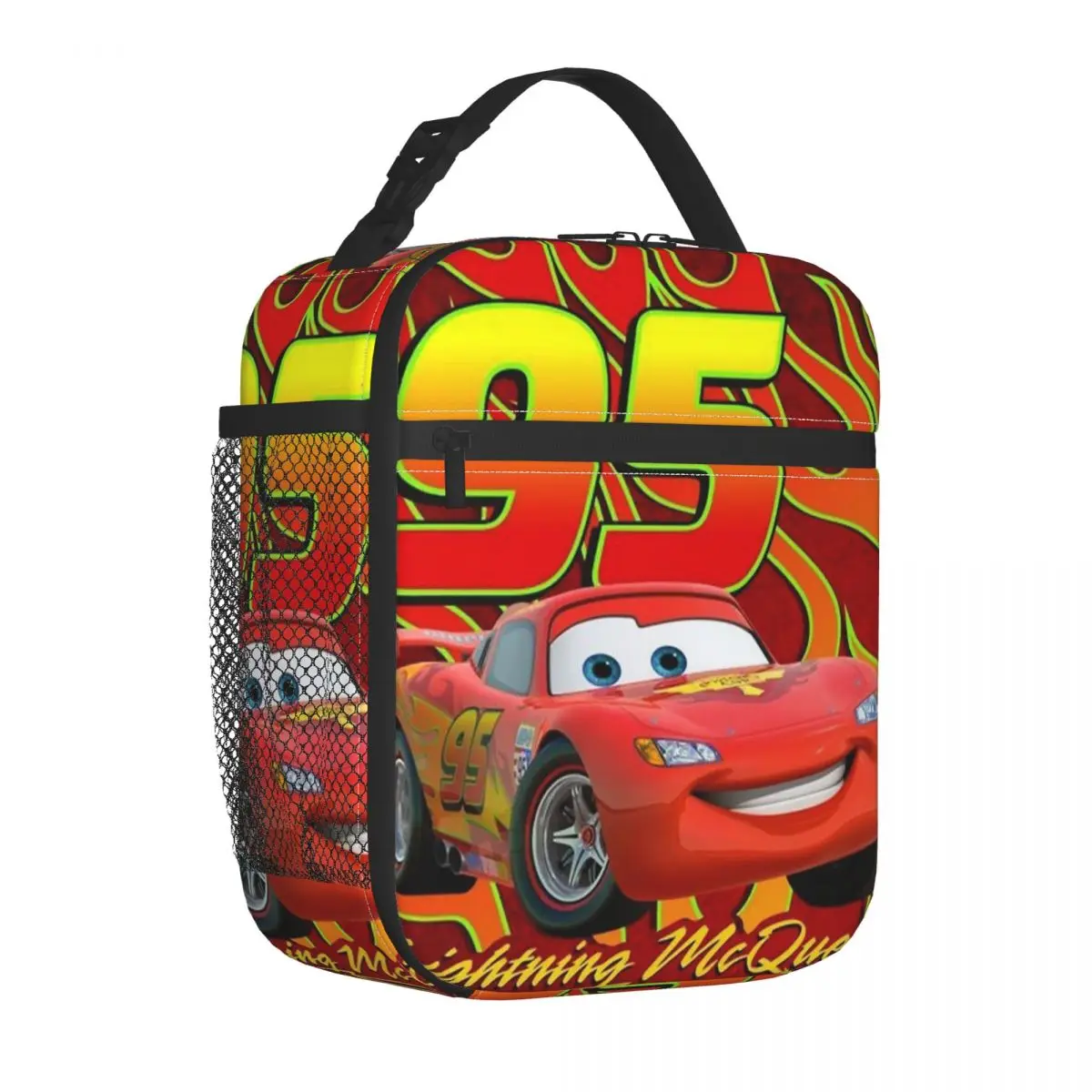 95 To Race Lightning Mcqueen Cars borse per il pranzo isolate borsa termica riutilizzabile portatile Tote Lunch Box Office Travel Food Handbags