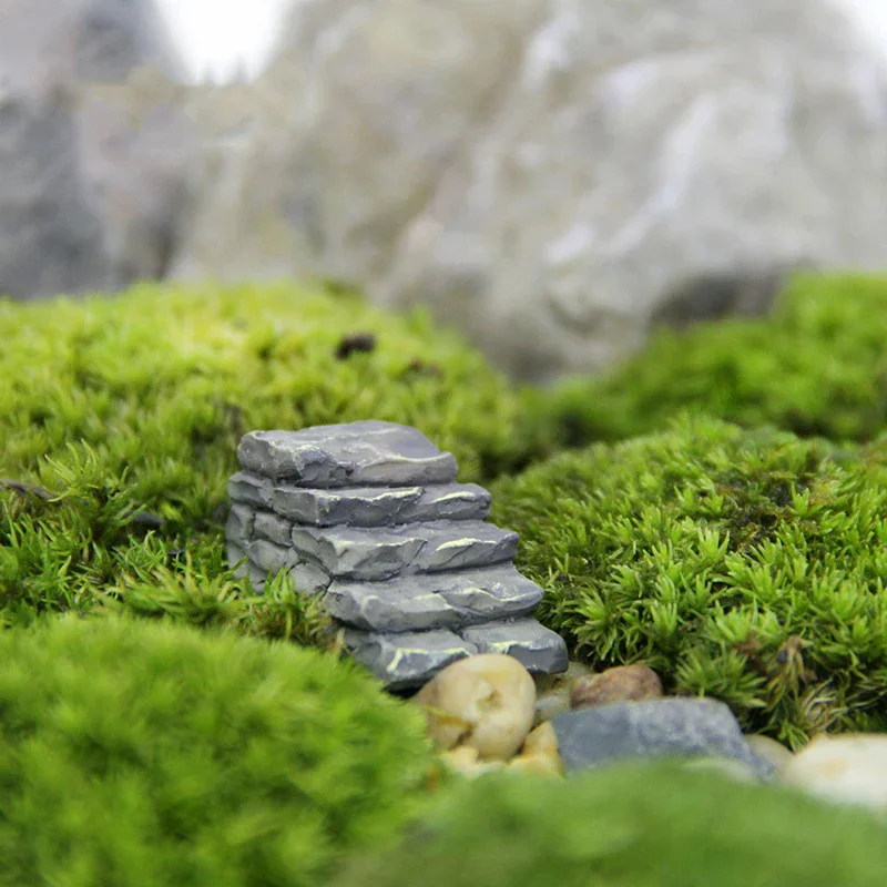 2pcs Artificial Simulation Stone Step Miniature Fairy Garden Home Decoration Mini Craft Micro Landscaping Decor DIY Accessories