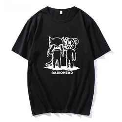 Radiohead T Shirt Men100% Cotton Indie Rock Band Boy Hip Hop Oversized Tops Summer Women Tee Vintage Children High Quality Print