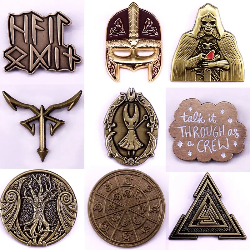 

Эмалевый значок Hollow Knight: ретро-металлический коллекционный значок для геймеров, забавный декор для рюкзака, подарок для геймеров