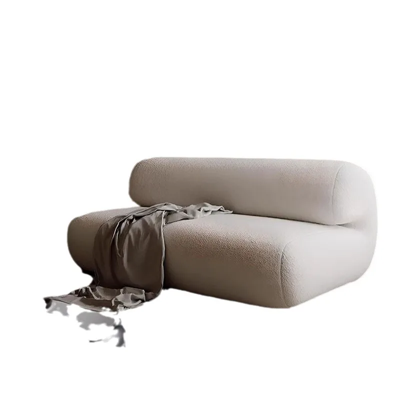 

French medieval style living room, small apartment, inline sofa, homestay apartment, beauty salon, lamb wool fabric