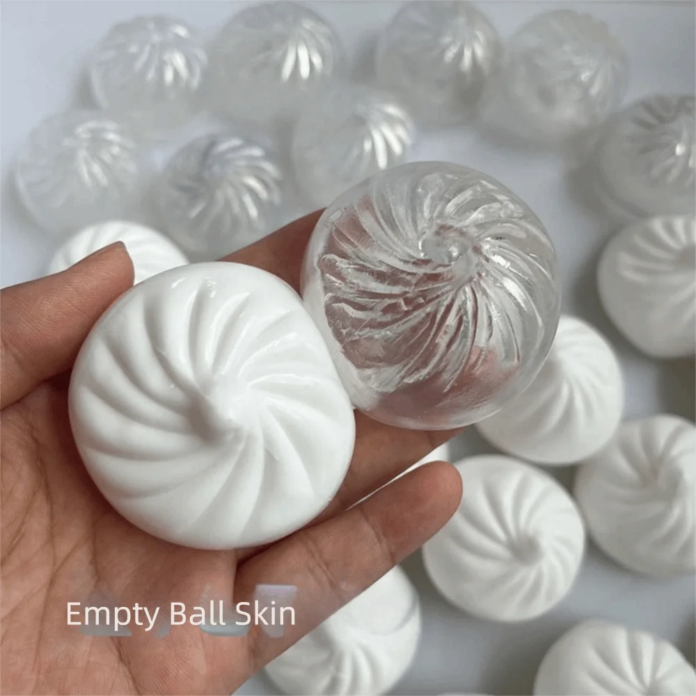 Slow-rebound Blank Craft DIY Steamed Bun Sensory Fidgets With Plug Dumpling Squishy Soft TPR Simulated Food DIY Empty Ball Skin