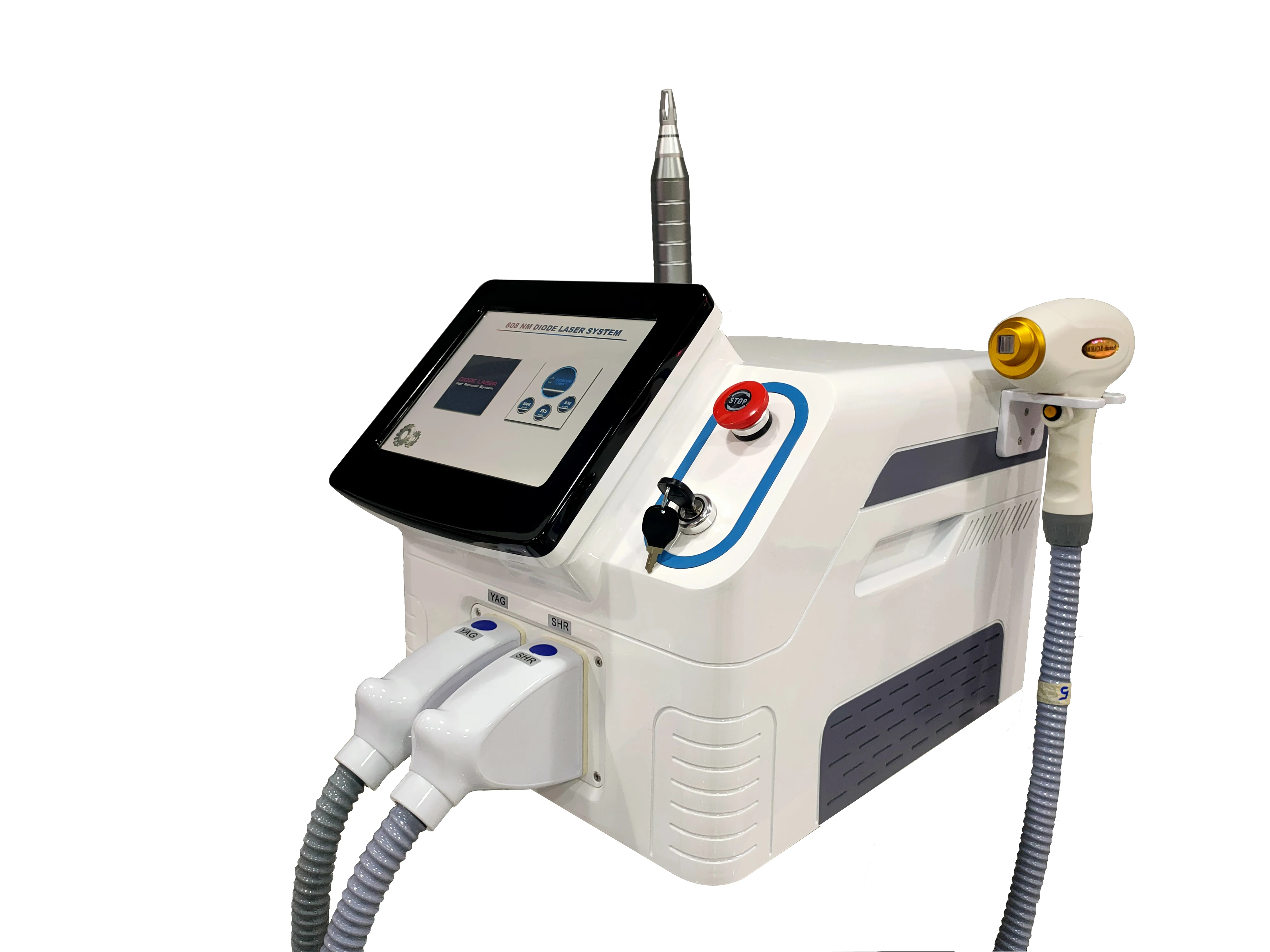 2 In 1 808 Diode Laser Penghilang Rambut Permanen Q Switched Nd Yag Portabel 1064 Nm 1320 Nm Mesin Laser Penghilang Tato Picosec