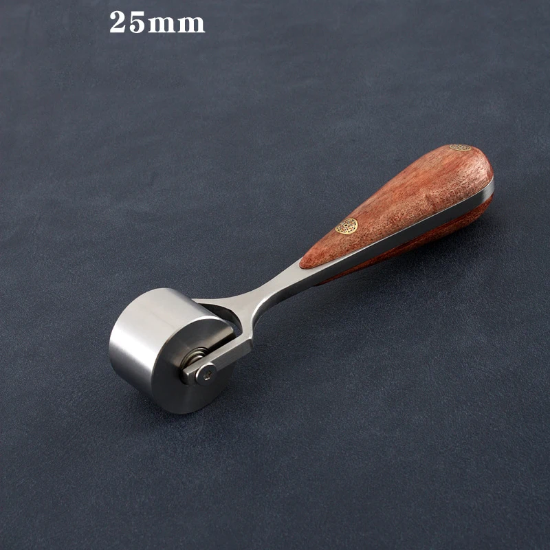 25mm Press Edge Roller Leather craft Glue Laminating Tool DIY Handmade Leather Edge Creaser & Smoother Steel Iron Roller