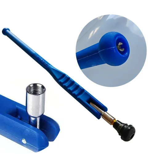 Imagen 2 del producto Tubo extractor de vástago de válvula de neumático, herramienta removedora de instalación de válvula de neumático de Metal para coche, extractor azul de neumático de coche, herramienta de reparación de Moto, 1-5 uds.
