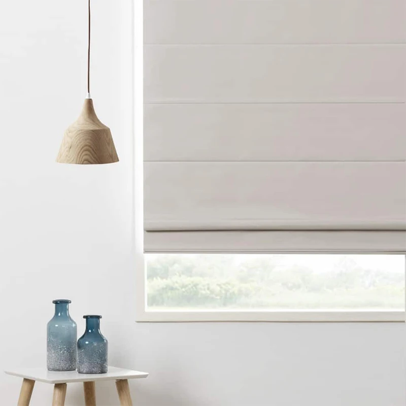 

Roman Blinds Motorized Electric with Rechargeable Lithium Battery Blackout Shade Zigbee Motor for Modern Design Window Treatment