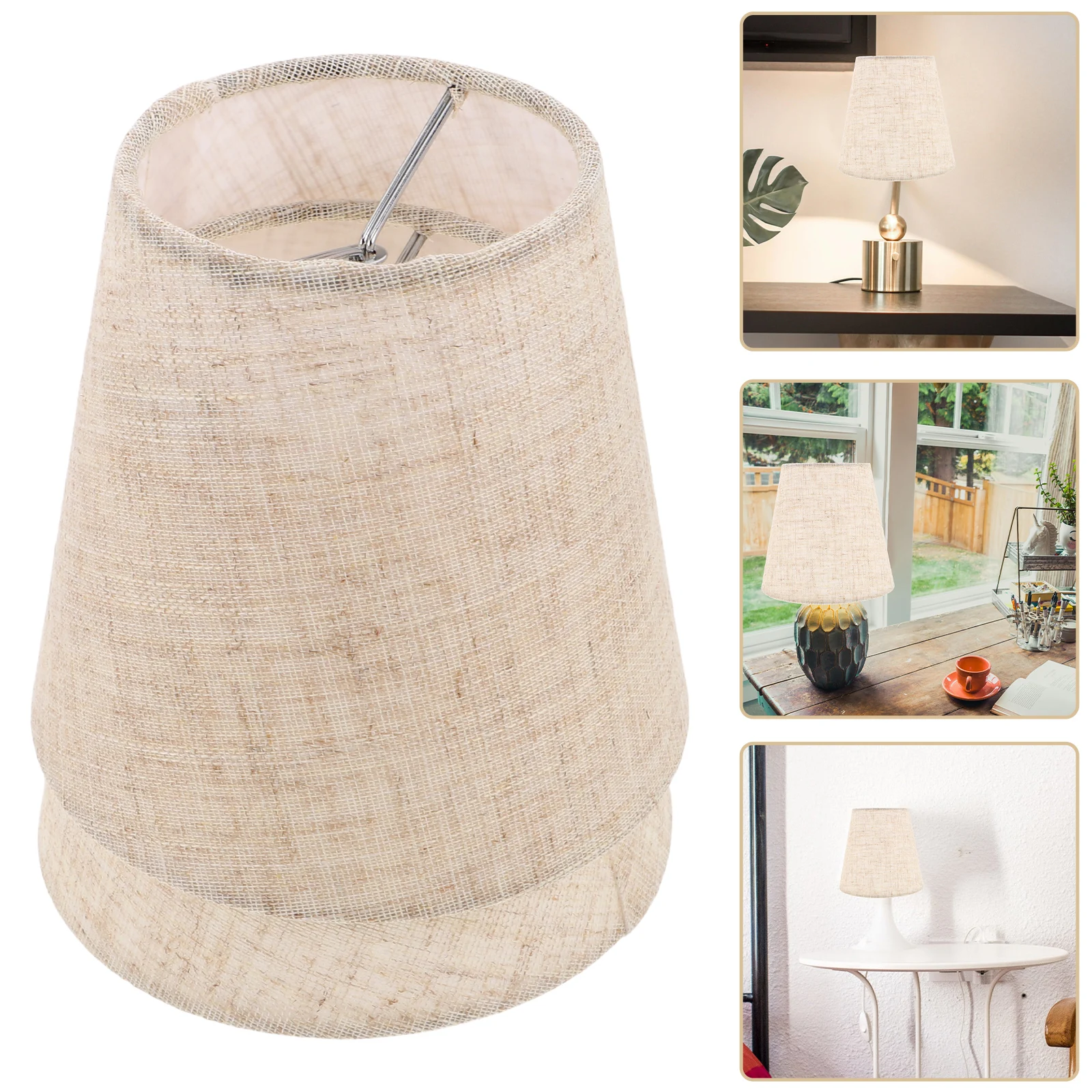 

2pcs Linen Lamp Shade Fabric Drum Style Soft Light Home Atmosphere Handcrafted Design Easy Install Replacement For Table Wall