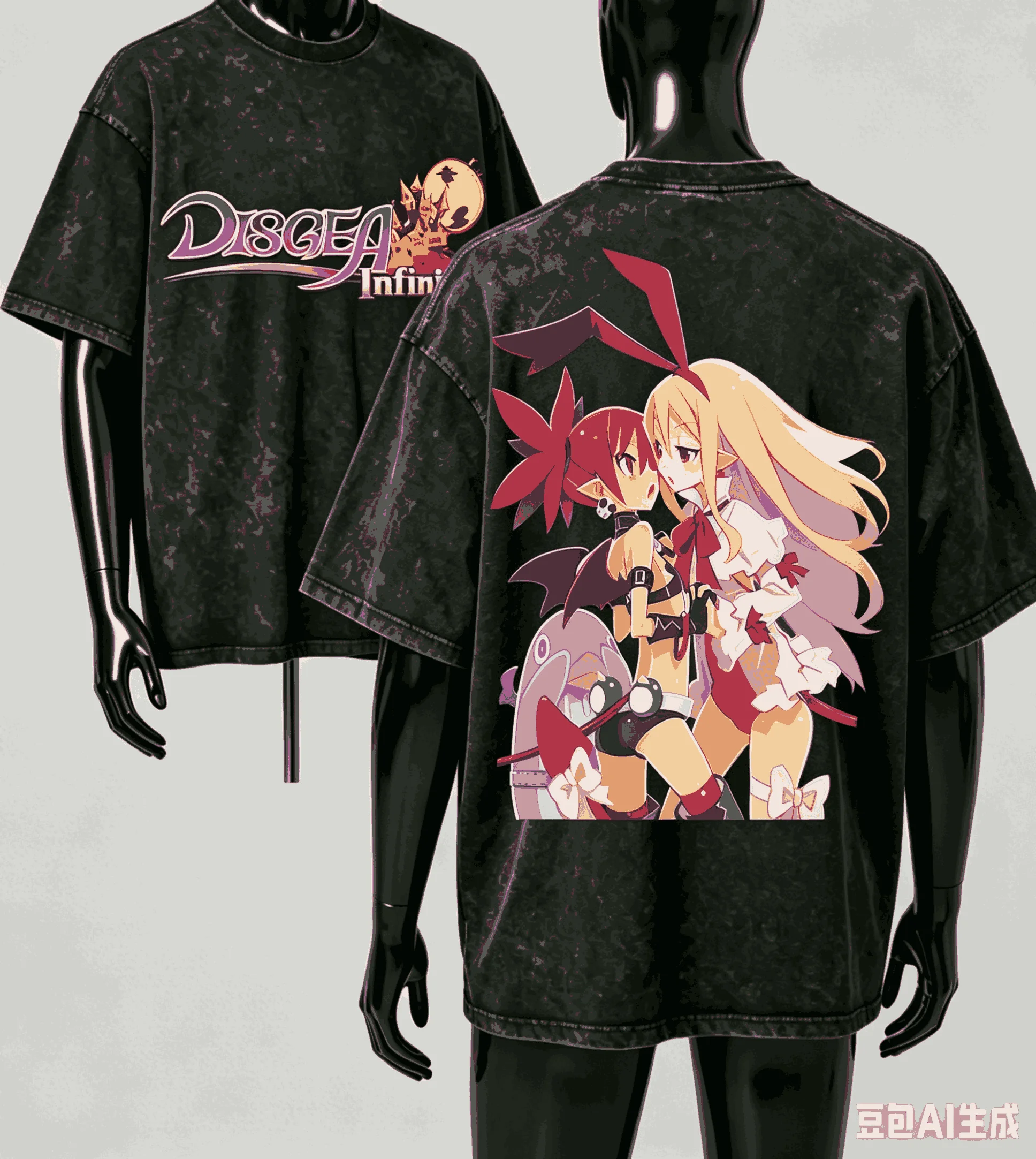 Disgaea Washed T-shirt Anime Lover Harajuku New Model Oversized Vintage Loose Streetwear Classic Unisex Couples hot product soft