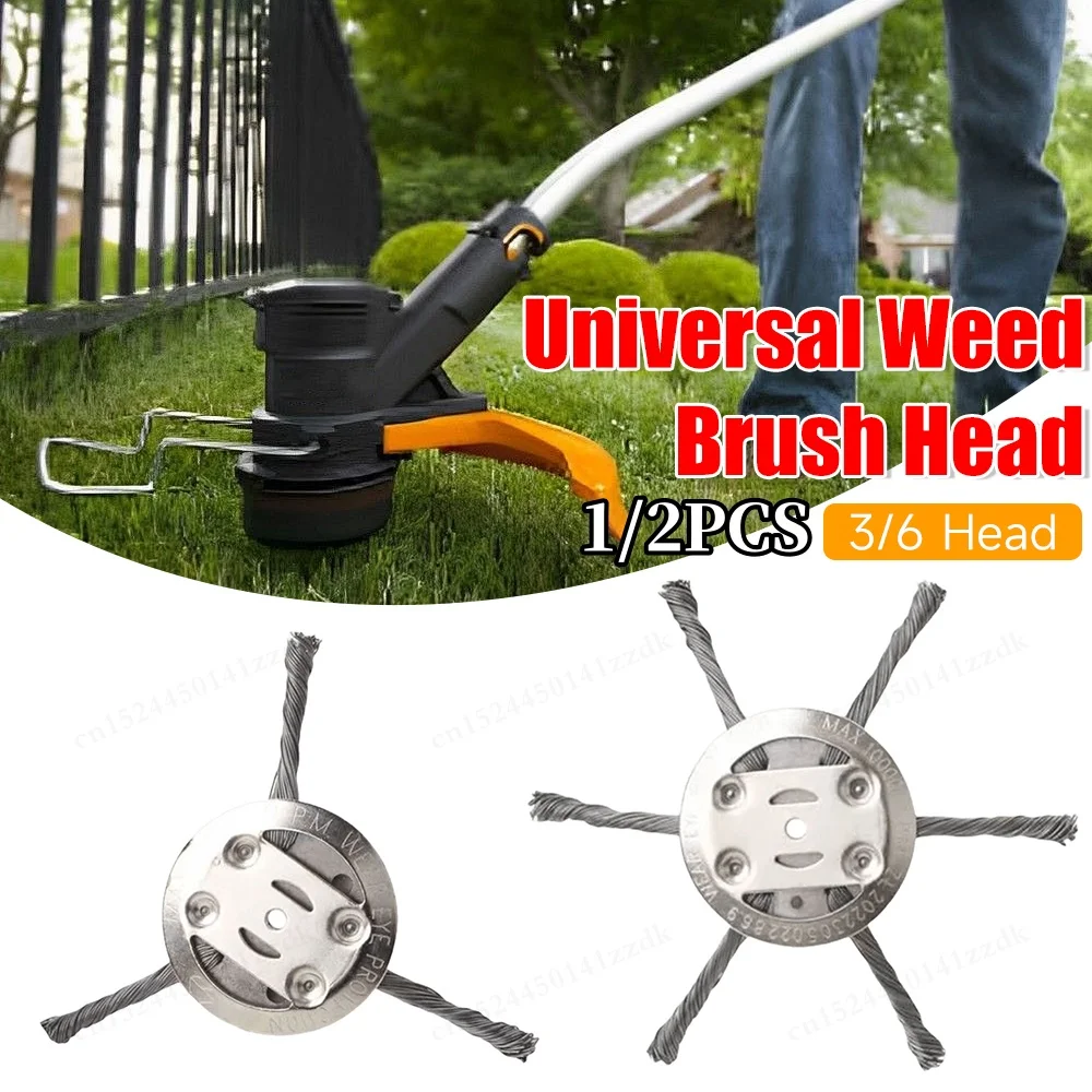 1/2PCS Stahl Gras Trimmer Kopf 3/6 Cutter Freischneider Draht Unkraut Klinge für Garten Gras Trimmer kopf Rasenmäher Power Tool
