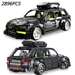 2896PCS Technical 1:10 RS6 Avant Station Wagon Sports Car Building Blocks Touring Travel Vehicle Bricks Toys For Adult Kids Gift