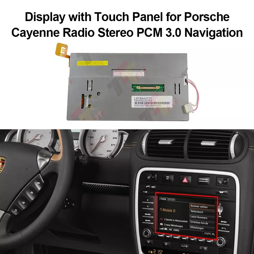 Dashboard LCD Display for Porsche Cayenne 911 997 Boxster Cayman 987 Radio Stereo PCM 3.0 Navigation