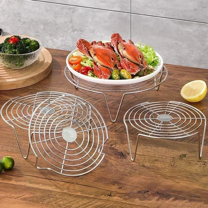 

Stainless Steel Steamer Rack Multifunction Pot Steaming Tray Dumplings Eggs Grill Stand Kitchen Tableware Cooking Utensils