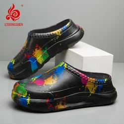 STRONGSHEN-Sapatos de cozinha masculinos, tamancos de jardim ao ar livre, sapatos impermeáveis Chef, camuflagem, oilproof, antiderrapante, Pet Workers Workers, cozinha