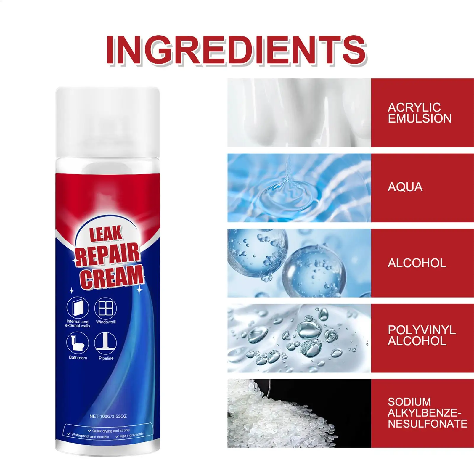 Waterproof Sealant Wall Roof Leak Repair Cream Quick Dry Long Lasting Wall Gap Filler Accessories For Window Frame