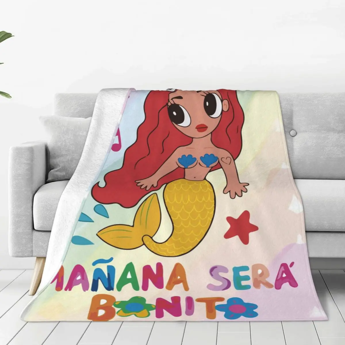 Custom Manana Sera Bonito Karol G Blankets Warm Flannel Throw Blanket for Sofa Bedroom Bedding