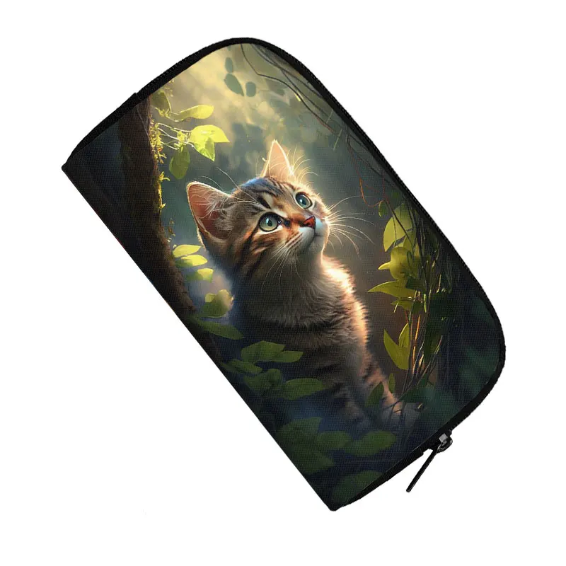 Carteira Estampada para Gatinho Para Mulheres Escocesa, Britânica Bolsas Cat, ID, Titular Do Cartão De Crédito, Bonito Saco De Dinheiro, Sacos De