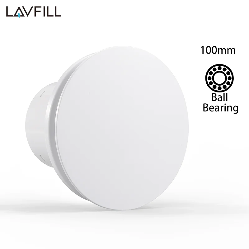 230V ท่อ 4 "100 มม.เพดานห้องน้ํา Axial Ventilator พัดลมลูกปืนมอเตอร์ด้านหลังวาล์ว