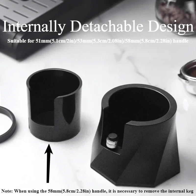 Adjustable Espresso Tamper Holder Spiral Black Powder Pressing Stand with Anti-Slip Base for Coffee Machine Handles Kitchen Tool - view 2