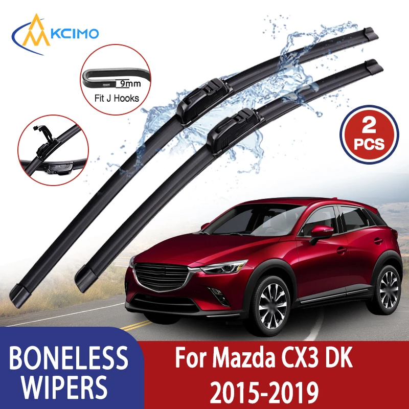 

Kcimo For Mazda CX3 DK 2015-2019 Car Wiper U-type Soft Rubber Boneless Wiper HD Quiet Durable Automotive Wiper 22"+18"