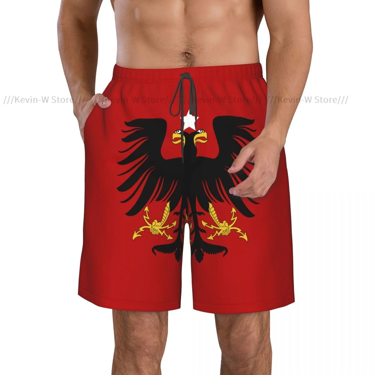 Swimsuit Beach Quick Drying Trunks For Men Albania Flag Swimwear Briefs Board Shorts Fast Dry Beachwear