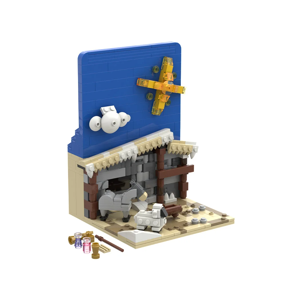 

Gobricks MOC-241991 Nativity Scene / Santa's Visit Diorama Building Blocks Toys Gift